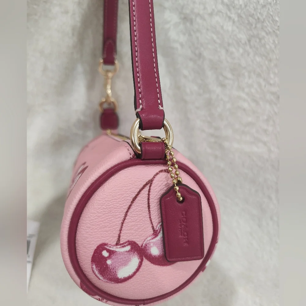 🍒Nolita Barrel Bag With Cherry Print - Picture 12 of 12